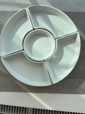 Lazy Susan pick and mix serving tray dishes with revolving wooden base