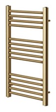 York Designer Brushed Brass Heated Towel Rail – Bathroom Towel Radiator