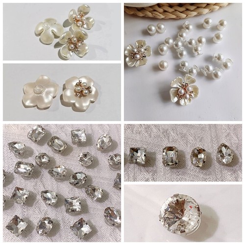 Rhinestone pearl shoes - pearl, charms