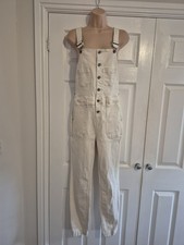 Bnwt Cream Denim Dungarees