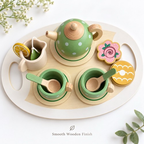 15pcs wooden afternoon tea - wooden,