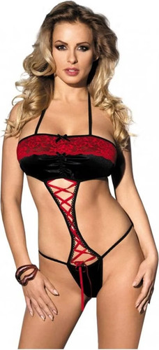 Black lace teddy bodysuit size - black,