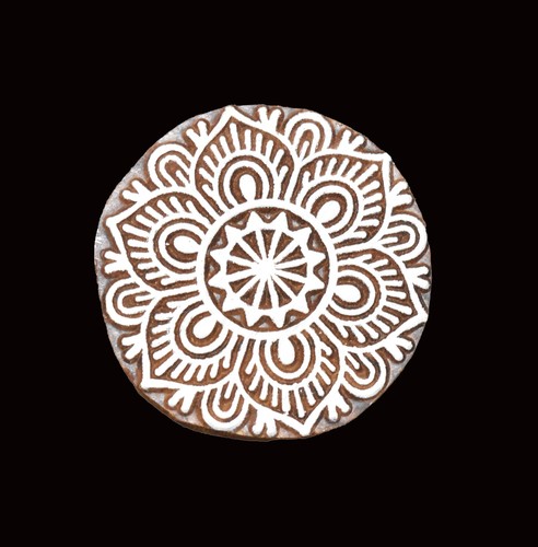 Indian wood printing block - indian,