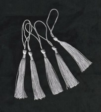 5 x Silver Craft Tassels -