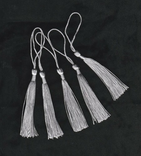 Silver craft tassels - 5,