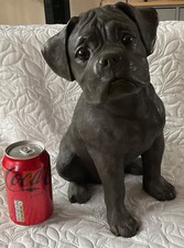 Rare Highly detailed large heavy Heredities bronze effect model of boxer pup.