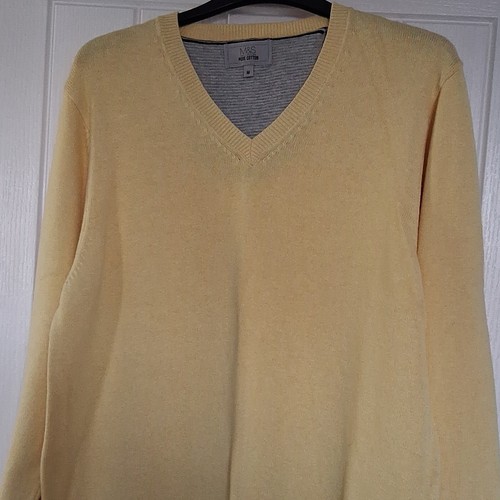 Men gold v neck knit - m&s,