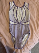 Quatro Gymnastics Purple/White Leotard Size AXS
