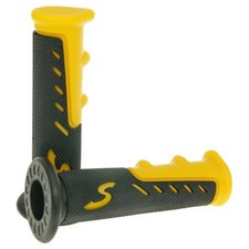 Yellow Grip Rubbers for Scooters, Mopeds, ATV/Quads - 2 Components for Twist Throttle