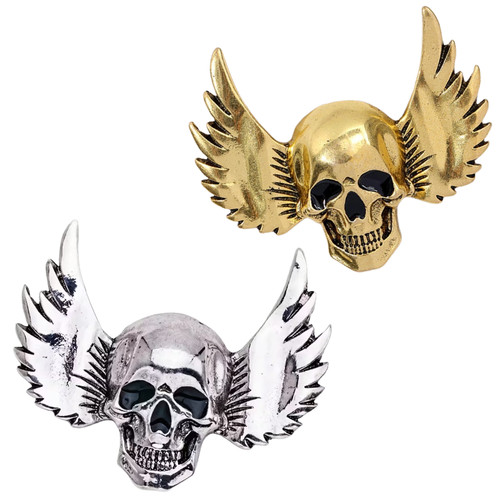Skull wings pin badge angel - wings,