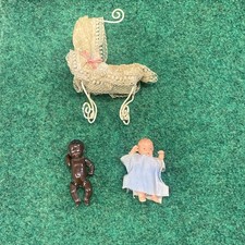 Antique Baby Dolls x 2  plus Crib