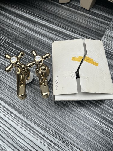 Pair gold bath taps - pair,