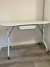 Foldable Manicure Nail Table Beauty Salon Portable Mobile Technicians Desk Stool