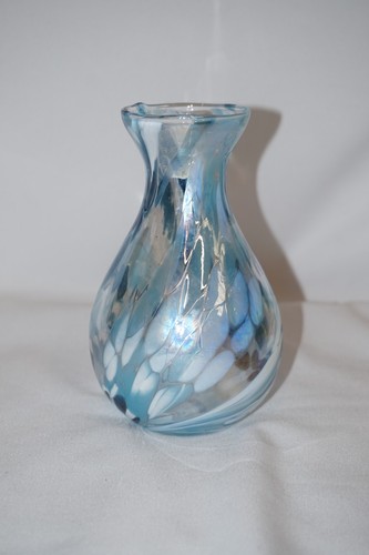 Beautiful handblown blue white - handblown, blue/white