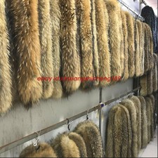 2025 Real Fur Collar Scarf Ussuri Raccoon Fur Trim For coat hood jacket