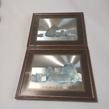 2 Vintage Josephine Marsh Tiger & Cubs And Lion & Cubs Print  Dufex Foil