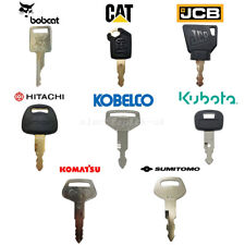 8 Excavator Keys set BOBCAT CAT JCB HITACHI KOBELCO KUBOTA KOMATSU SUMITOMO