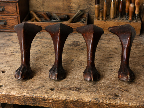 Vintage wood legs 40s - wood, carved