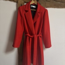 ZARA Red Twill Belted Wrap