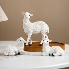3x Miniature Sheep Statue