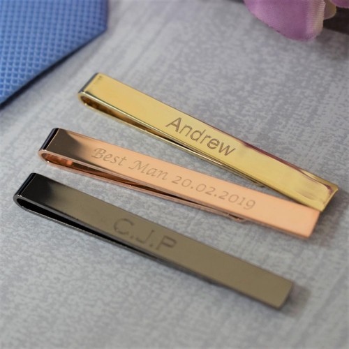 Personalised engraved tie bar - tie,