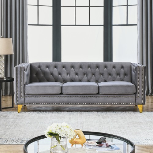 Velvet sofa tufted - velvet,