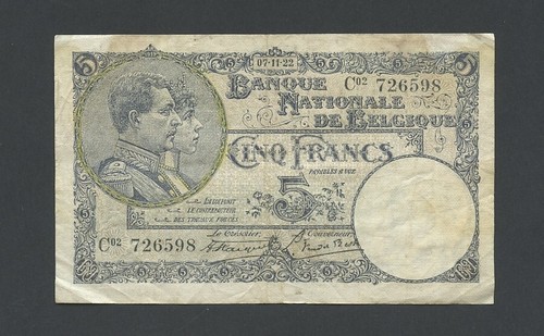 Belgium francs 1922 krause - 1922,