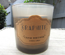 NEW  LARGE GRAPHITE COASTAL DRIFTWOOD SCENTED CANDLE 575grams