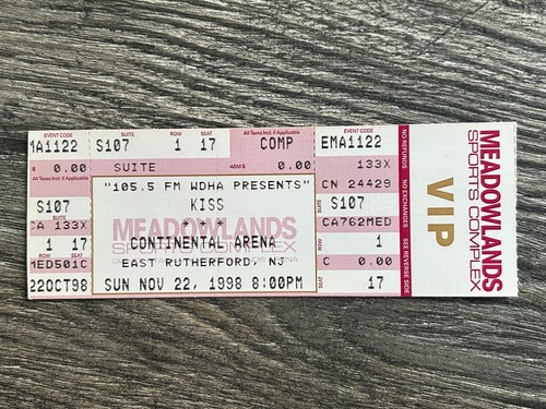 Kiss full ticket - stub, vip