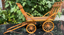 SCRATCH BUILT HORSE DRAWN FARMERS OAK HAY CART WAGON HANDMADE MODEL 58 cm