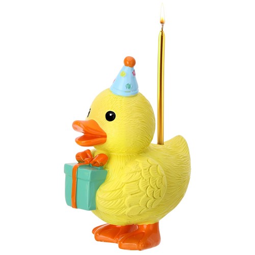 Little yellow duck cake candle - yellow,