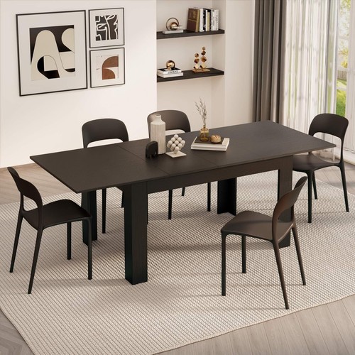 Extendable dining table black - dining,