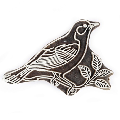 Bird decorative brown - brown, block