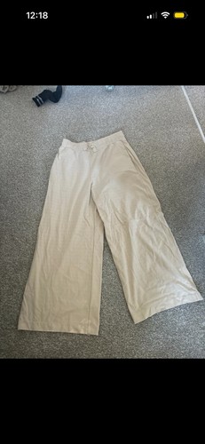 Beige wide leg trousers size - beige,