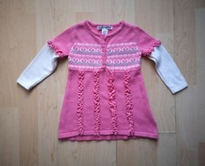 GIRLS PUDDLES 'N' BUBBLES PINK KNITTED JUMPER DRESS AGE 6-9 MONTHS