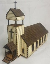 28mm Old Wild West Church Building Painted Terrain Perfect for Cowboy Wargames