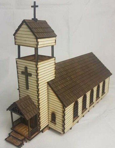 28mm old wild west church - wild,