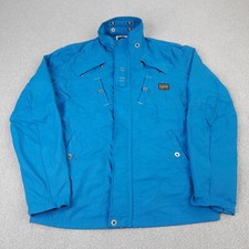 G-Star Mens Jacket Large Blue Johnson Solid Overshirt Full Zip Slim Adult
