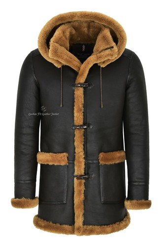 Mens sheepskin duffle coat - duffle,