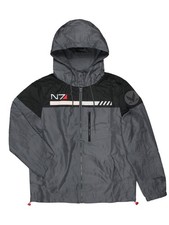 Mass Effect Men's N7 Logo Special Tactics Windbreaker Jacket With Hood