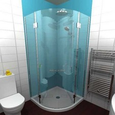 Aqua Blue 1m x 2.4m x 10mm, Easy to Install Waterproof Bathroom wall panels