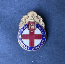 Vintage New Infirmary Womens Effort Enamel Pin Badge Nursing War Hospital Curio