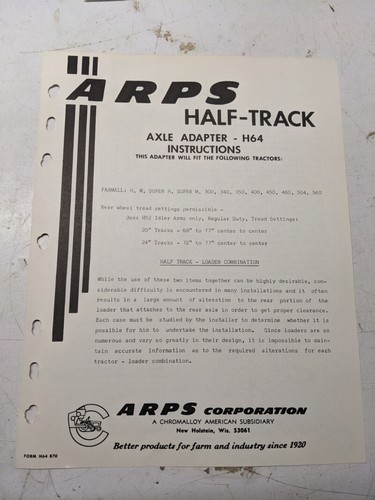Arps tractor half - half-track, axle