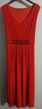 David Emanuel Women's  Red Dress with jet bead Size 16 SALE WAS £15 NOW £10