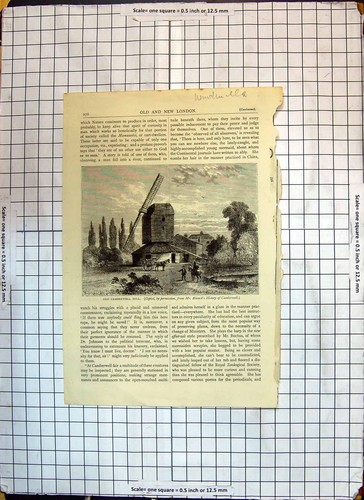 Original old antique print - old,