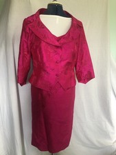 Paule Vasseur Cerise Silk Dress And Jacket EU 14 UK 14/16
