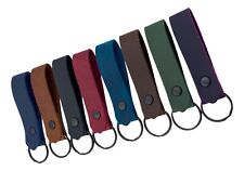 Leather Keyring 8 Colours Matt finish KeyStrap Keyfob Key Holder Black Metalware