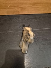 Horse Head White Nose Pottery Figure Wall Plaque Ornament