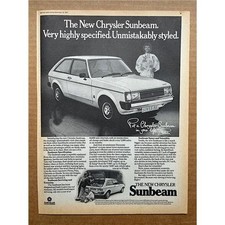 CHRYSLER SUNBEAM MEMORABILIA Original motoring press advert from 1977 - these vi