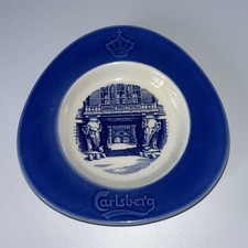 Carlsberg Beer Elephant Gate Aluminia Copenhagen Vintage Danish Plate 1960's 